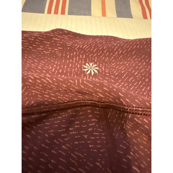 ATHLETA Heather RED Salutation Stash Pocket SoftLux Gym Yoga Leggings M - Picture 9 of 16